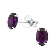 Faceted Crystal Stud Earrings