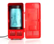 Car USB Mini Refrigerator Cosmetics Medicine Refrigerator - RED