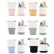 Stretchable Canvas Pencil Case Cute Korean Style Variable Pull-down Pen Holder