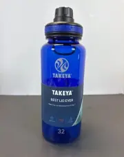 Takeya Tritan Water Bottle 32 oz Screw Lid Handle Leak Proof BPA Free Royal Blue