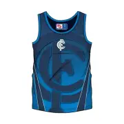 Carlton Blues Official AFL Team Logo Sublimated Singlet Polyester Summer 3636