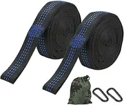 Heavy Duty 2m Hammock Strap, Camping Hanging Ropes with 6 Rings and Steel Hooks for Indoor or Outdoor Hanging, Camping, Gym, Yoga