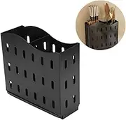 Chopsticks Holder Drying Rack Basket Black Stainless Steel Chopsticks Holder Cutlery Drain Basket with Hooks Kitchen Utensils