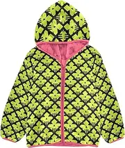 [GuoChe] Girls Sherpa Lined Hoodie Happy Halloween Green Children Coats For Toddler Girls Peach Girl Zip Up Jacket 3-10T