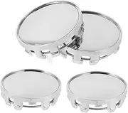 4pcs Hub Center Cap Covers Automotive Car Tire Caps Wheels Wheel Cover Racing Tire Universal Shiny Hub Light Rim Car Accessories Silver Abs