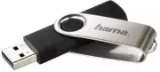HAMA - Rotate USB 2.0 Flash Drive, 16GB 10 MB/s, Black/Silver
