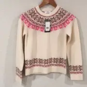 NEW CPC Children's Wear Girls Sz 14 Katrina Fairisle Sweater 100% Lambswool