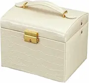 [KJBYFCDIO] Jewelry Box Three-Layer Jewelry Storage Box Drawer Large-Capacity Jewelry Box Multi-Functional Jewelry Storage Box Jewellery Box~/