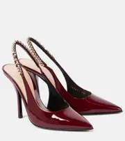 [Gucci] Gucci Signoria patent leather slingback pumps AU 9.5 red