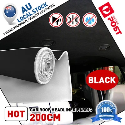 Black Headlining Fabric Foam Backed Replace Automotive Roof Lining AU (for: Fiat)