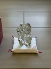 BACCARAT MANEKI NEKO CRYSTAL FIGURE WITH TWO CUSHIONS - NEW - SMALL VERSION