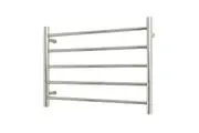 Radiant 12VRTR03 Low Voltage Round Bar Heated Towel Rail - 750 x 550mm- Mirror Polished - Stainless Steel - Bottom Right/Top Left Wiring