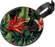 [YTYVAGT] Luggage Tag,Luggage Tags for Suitcases,Travel Tags for Luggage,2-Pc,Tropical Summer Travel Palm Leaves