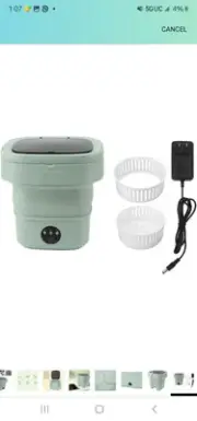 Portable Mini Washing Machine 15L with Spin Basket – Compact and Fold