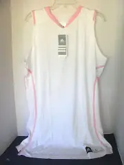 ADIDAS W PRO TEAM~White & Pink Trim BASKETBALL JERSEY SHIRT~Women's Small~NWT