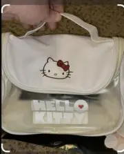 Hello Kitty White Hanging Cosmetic/Accessory Bag with Bag Charm