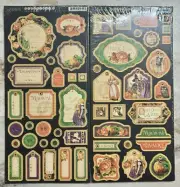 LOT Graphic 45 *AN EERIE TALE* CHIPBOARD 1 & 2 Original RETIRED Halloween NEW