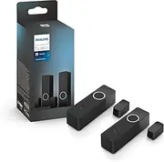 Philips Hue Secure Smart Home Contact Sensor Twin Pack for Doors and Windows, Easy Installation, Smart Home Security and Light Control with Just One App (Philips Hue Bridge Required), Black