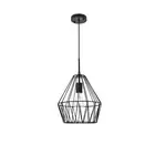 Living District Candor 1 Light Pendant, Black - LD4008D11BK