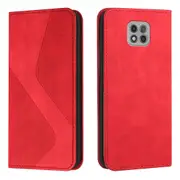 Power 2021 Case PU Leather Flip Cover Magnetic Closure Wallet Card Slots Stand Case - Red