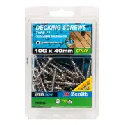 Zenith 10G x 40mm Stainless Steel Type 17 Decking Screws - 50 Pack