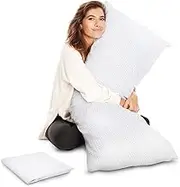 AllSett Health XXL Shredded Memory Foam Body Pillow | Long Cooling Bed Pillow for Adults - Extra Support for Side Sleepers and Pregnanc - 20" x 54” + Bonus Machine Washable Pillow Case