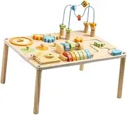 Baby Activity Table Desk Play Table Early Learning Recognition with Bead Maze Shape Matching Sensory Toy for Kids Baby Infant