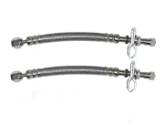 2 STEEL DUAL WHEEL VALVE STEM EXTENDER EXTENSION 13IN STEEL BRAIDED HOSES