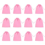 12Pcs Velvet Gift Bags 5 x 6" Velvet Drawstring Jewelry Pouches Pink