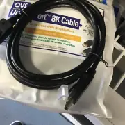 Gold Plated 6ft DisplayPort 1.4 UltraHD 8K Black Cable with Latches