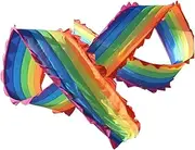 Dragon Dance Silk Square Dance Props Rainbow Streamers Ultra Wide Outdoor Fitness Swing Ribbons with Colorful Edge for Keep Fit Folk Dance (Size : 8M)