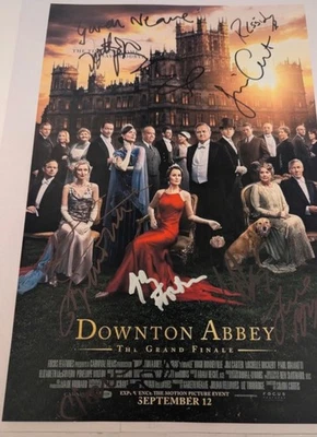 DOWNTON ABBEY FULL CAST SIGNED The Grand Finale Poster + proof of signings