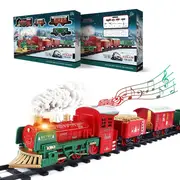 Christmas Steam Train Set for Kids with Light & Sounds Smoke Effect 13
