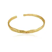 Culturesse Fossette Artisan Bangle 18K Gold Plating Sterling Silver Bracelet