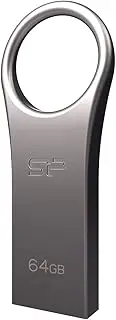 Silicon Power 64GB USB 3.0 Flash Drive with Keychain Hole Key Ring Design, Waterproof Dustproof Metal Casing Thumb Drive Pen Drive Memory Stick - Jewel J80 Series