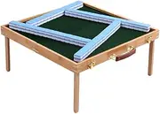 Mahjong Set Mahjong Set Gathering Party Game Traditional Game with Travel Outdoor Portable Folding Table Mahjong Chinese Mah Jongg Set(Blue,30mm)