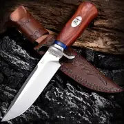 Fixed Blade Hunting Knife M390 Steel Outdoor Survival Knives With leather Sheath