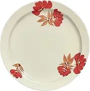 Hasamiyaki Dish, Handpainted Indigo Dyeing Kiln, Oriental Rim Plate, M, Red, Approx. 7.1 inches (18 cm)