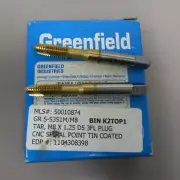 2 # GREENFIELD M8 X 1.25 CNC SPIRAL POINT TIN COATED TAP QUANTITY TWO TAPS
