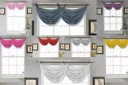 1 Semisheer faux Silk Shiny Waterfall Window Grommet Top Swag Valance 55"X24"V24