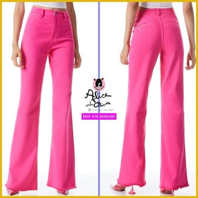 Alice + Olivia Gorgeous Coin Pocket Wild Pink Jeans Pant Sz 24