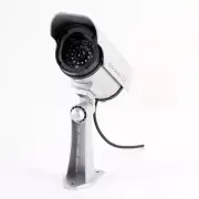 Flashing Red Light Home Security Bullet CCTV Fake Dummy Camera w/ Solar Powered