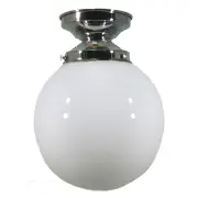 Opal Gloss Sphere 6&quot; Shade w 3 1/4&quot; Chrome Batten Fix Light