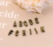 26 Alphabet Slide Charms Letter Beads Antiqued Bronze Full Set A-Z Bulk Jewelry