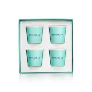 New TIFFANY & CO BONE CHINA Espresso Paper Cup set of 4 w/ Box Tiffany Blue