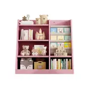 Wooden Toy Storage Organizer Book Shelf Kids Adjustable Rack for Playroom