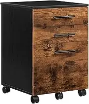3 Drawer Mobile File Cabinet with Hanging File Drawer for Office Organization