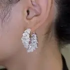 1Pair Fashion Unique Elegant Exquisite Leaf Drop Earrings Luxury Jewelry GiGC