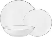 [Maxwell & Williams] White Platinum Coupe Dinner Set 12pc Platinum Gift Boxed