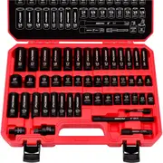 49-Piece Imperial and Metric Impact Socket Set with Extension Bars - For High Durability Impact Wrench